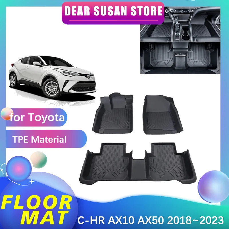 

Car Floor Mat for Toyota C-HR CHR AX10 AX50 2018~2023 Foot TPE Liner Storage Carpet Pad Custom Waterproof Cover Rug Accessories