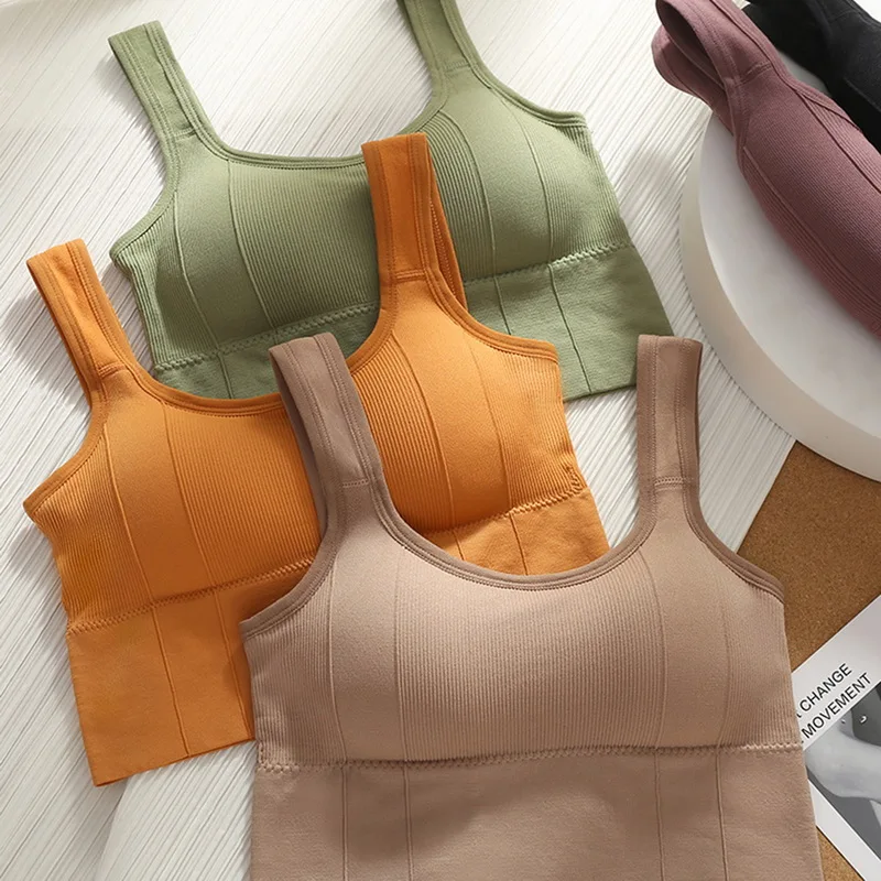 

Breathable Push up Sports Bra for Women Anti-sweat Fitness Tube Top Seamless Yoga Bra Shockproof Crop Top Padded Bralette Bra