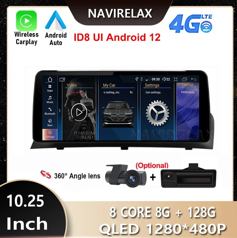 

ID8 10.25 INCH For BMW X3 F25 X4 F26 CIC NBT QLED Android 12 Car Multimedia Player Autoradio Navigation Headunit GPS 4G Stereo