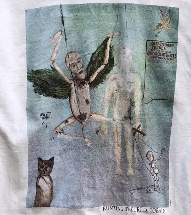 Винтажная рубашка с рисунком Курта Кобейна 1967-1994 двусторонняя унисекс