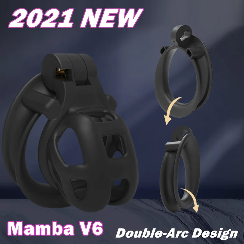 V6 клетка верности с 3D принтом двойная дуга Мамба мужское устройство верности клетка на пенис кольцо на пенис секс-игрушки для взрослых 3D Мамба секс-игрушки для мужчин