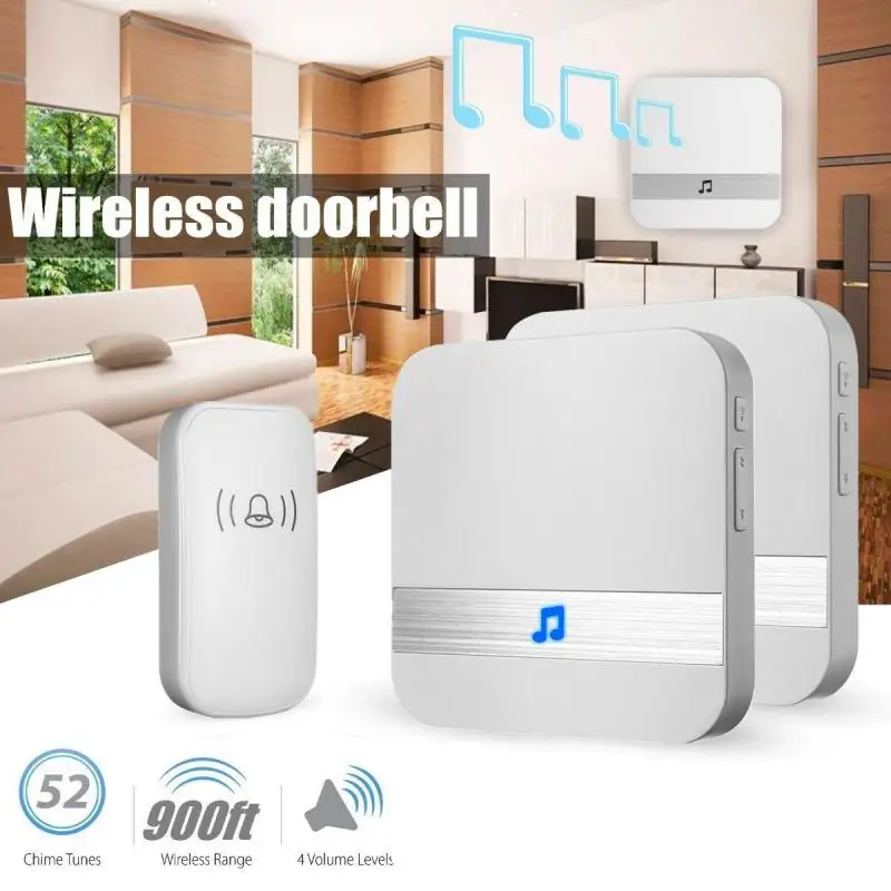 

Melodies Wireless Smart Video Doorbell Chime Indoor Music Receiver Home Security 4 Levels 433MHz Suitable for TUYA doorbell