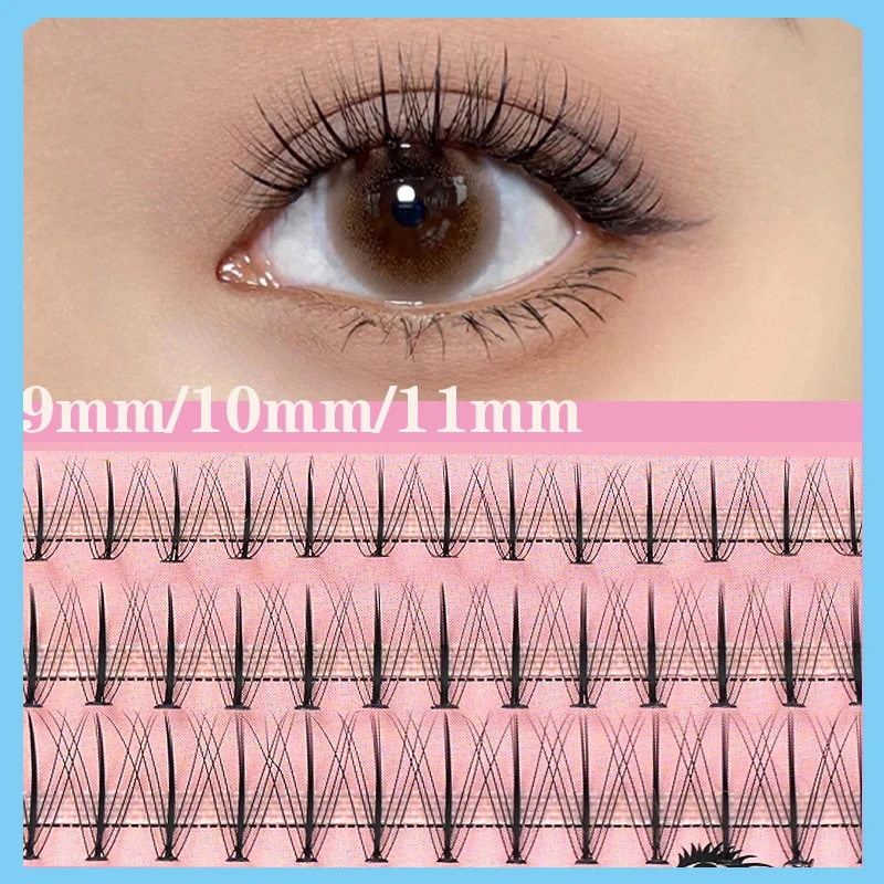

Anlinnet Sandwich Eyelashes Professional Makeup Individual Lashes Cluster Natural Fluffy Eyelashes 10D Mink False Eyela