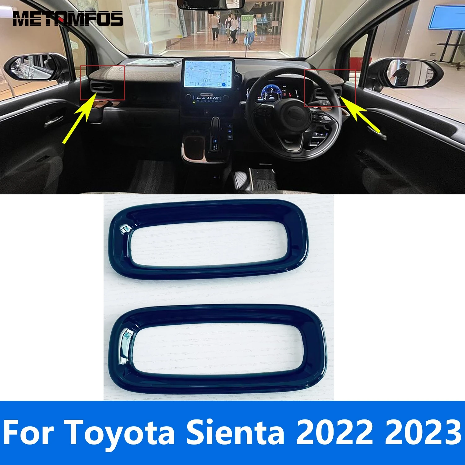 

Для Toyota Sienta 2022 2023 матовая боковая Передняя Крышка Кондиционера вентиляционного отверстия переменного тока отделка рамка стикер ободок аксессуары для стайлинга автомобиля