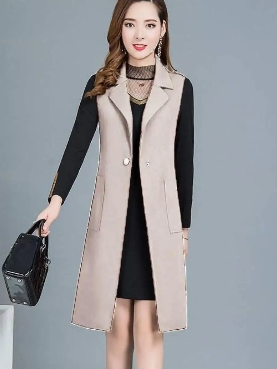 Шерстяной жилет женская одежда 2024 весна и осень новый без рукавов кардиган