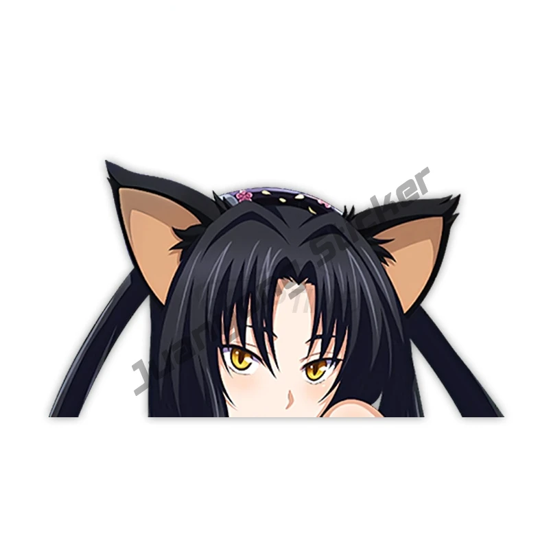 

Автомобильные наклейки Peeker, аниме школьная виниловая наклейка DxD Kuroka на бампер телефона, грузовик, окно, шлем, устойчивая к царапинам внешня...