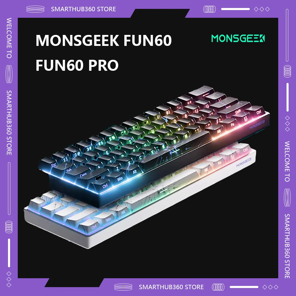 Monsgeek FUN60/FUN60 Pro Магнитный переключатель TMR Dual 8K Механические клавиатуры Возврат