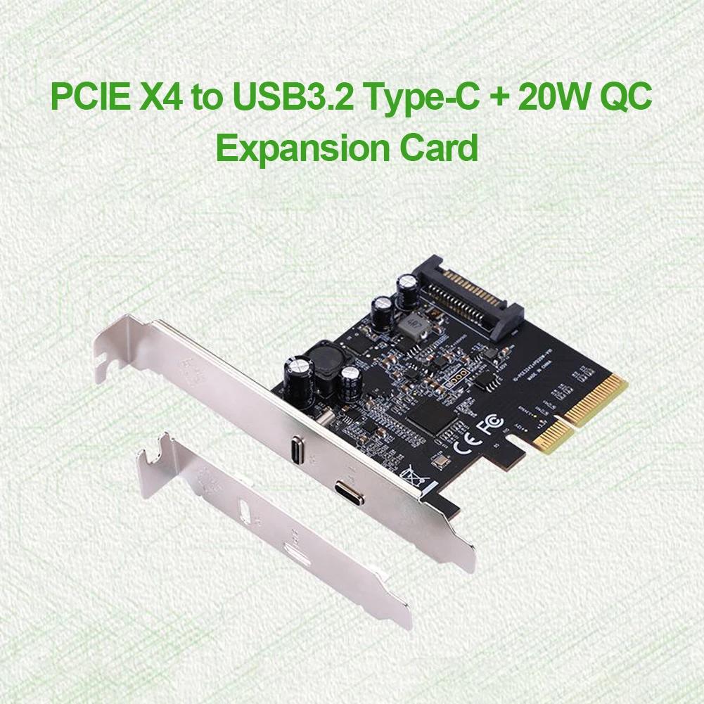 

Плата расширения PCI-E 3,0-USB 3,2, 2 порта, PCIe X4 Type-C