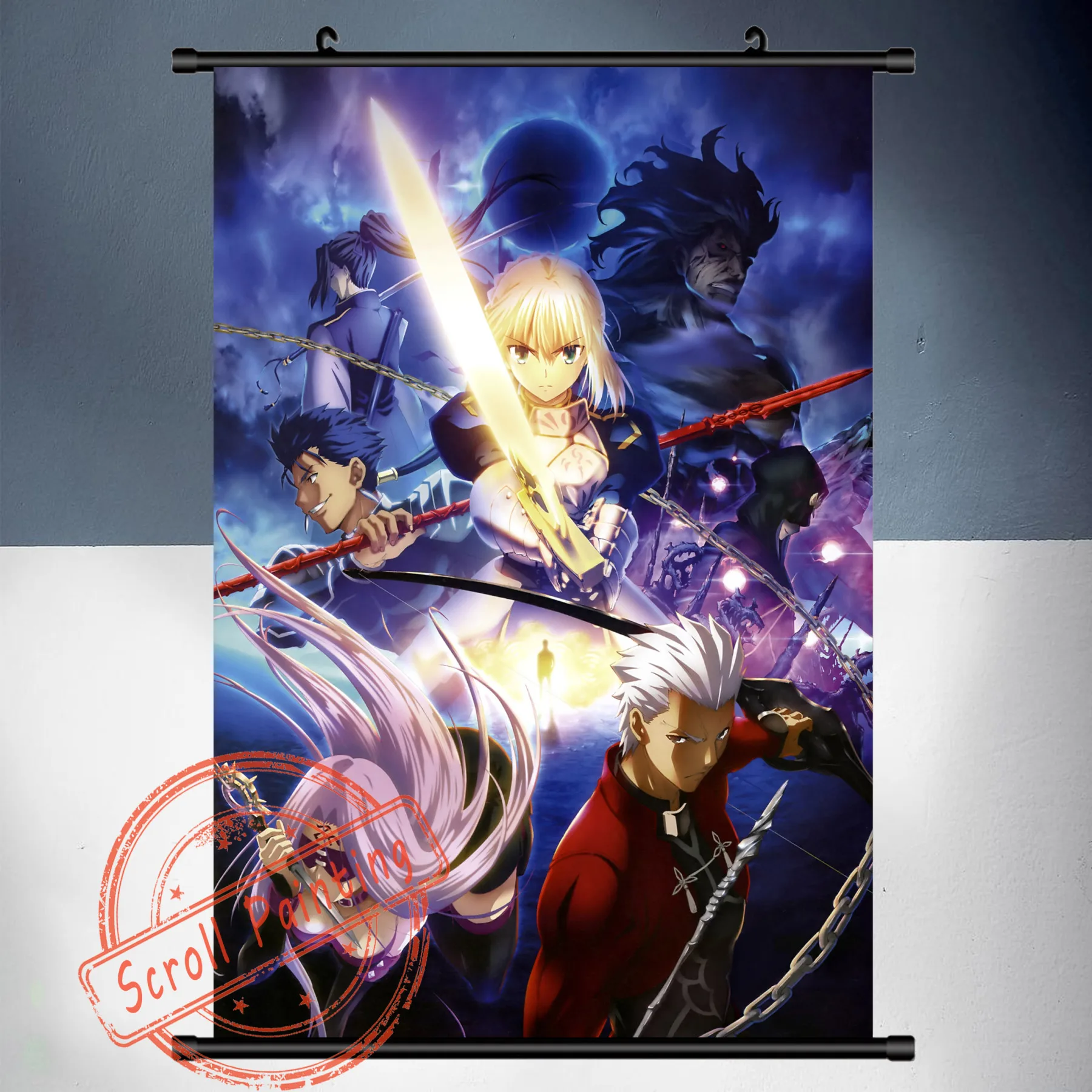 Аниме Манга Fate stay night HD печать Свиток живопись украшение для дома подвесной