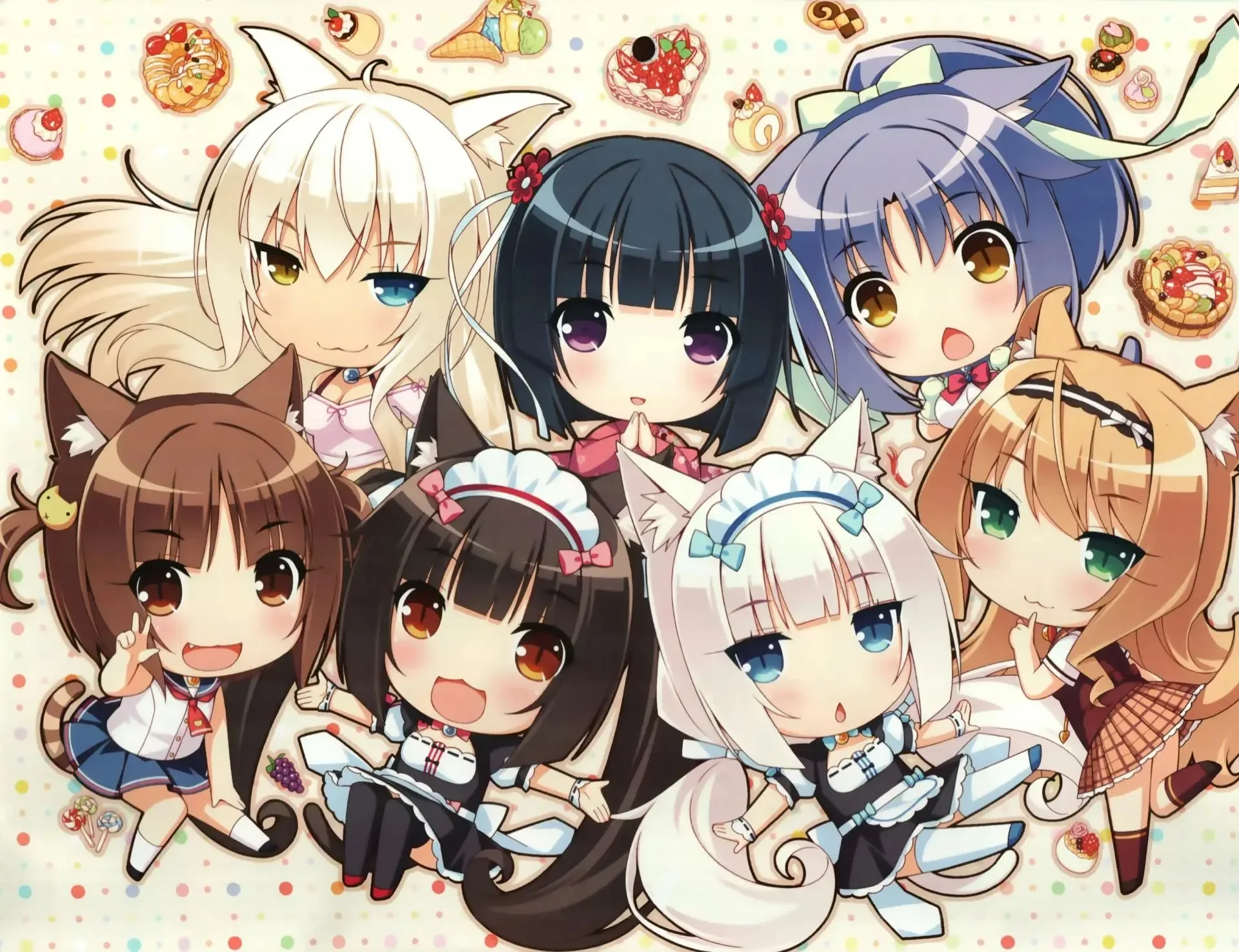 

Холст Картины Плакаты и принты Настенное искусство Nekopara Японский аниме Плакат Chocola Vanilla Game Catgirl Манга Плакат