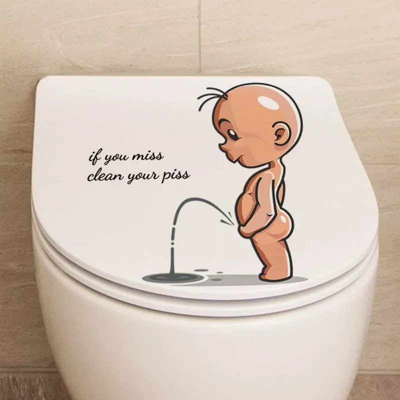 

Funny Spoof Cartoon Kids English Decorative Personality Toilet Toilet Cover Stickers Kindergarten Decorative Wall Stickers