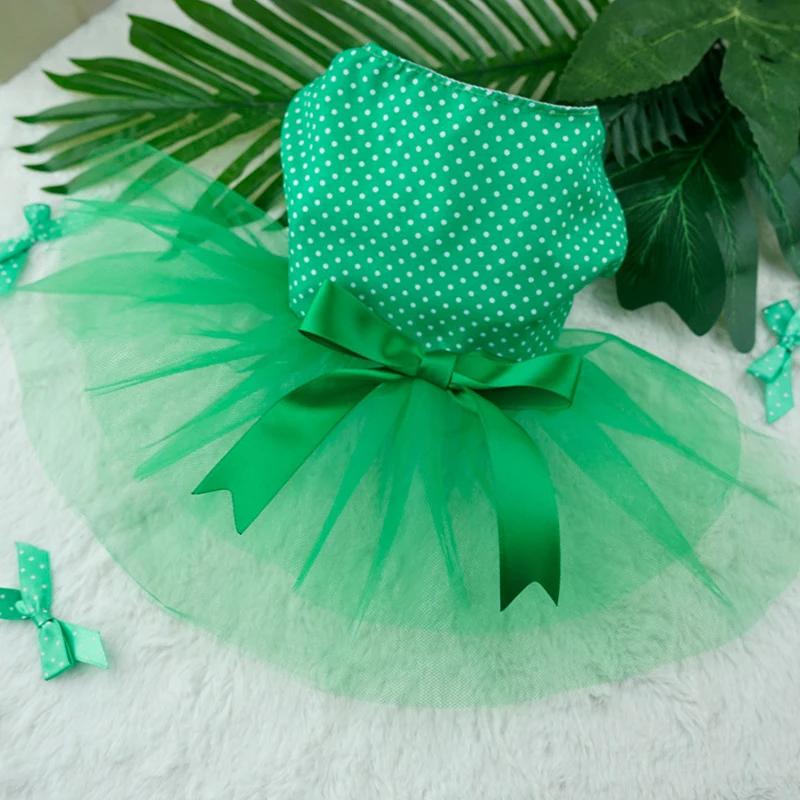 

Small Green Dog Chihuahua Tutu Bowknot Clothes For Dresses Skirts Skirt Dogs Summer Dress Wedding Tulle Dog Apparel Sweet For