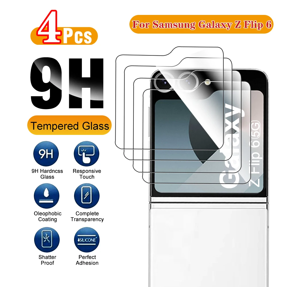 4 шт. закаленное стекло для Samsung Galaxy Z Flip6 5G 2024 zflip 6 zflip6 защита экрана от царапин