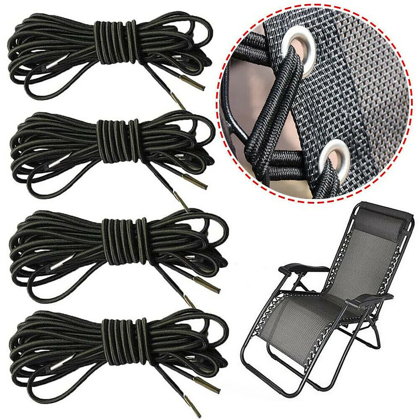 Elastic Bungee Rope Cord For Folding Chair Zero-Gravity Chair Recliner Laces Replacement Part Recliner Lounge Camping Chair Tool