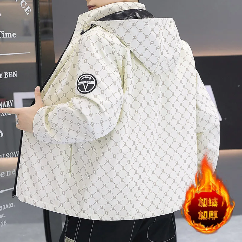 Мужская Утепленная флисовая куртка с капюшоном водонепроницаемая теплая