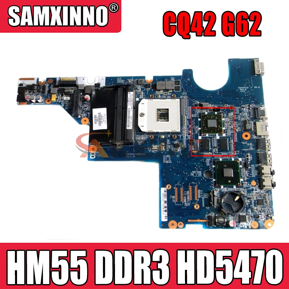 Akemy 615578-001 595183-001 DA0AX1MB6H0 для ноутбука HP Pavilion CQ42 G62 материнская плата HM55 DDR3 HD5470 видеокарта
