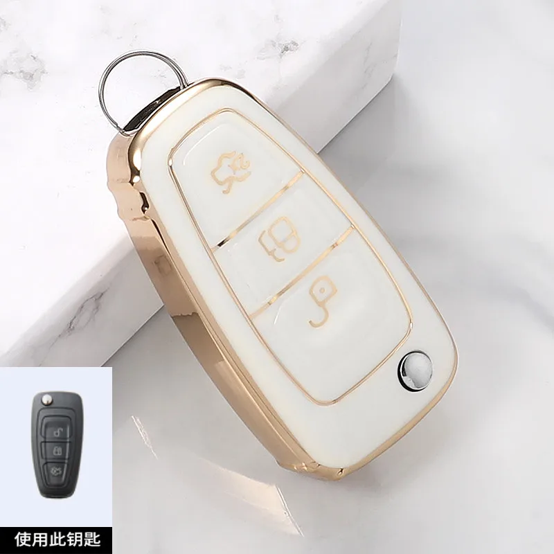 Чехол для автомобильного ключа Ford Focus mk2 mk3 2 3 Kuga Edge Ranger Mondeo s max c 2008 2009 2010 2011 2012 2013 2014
