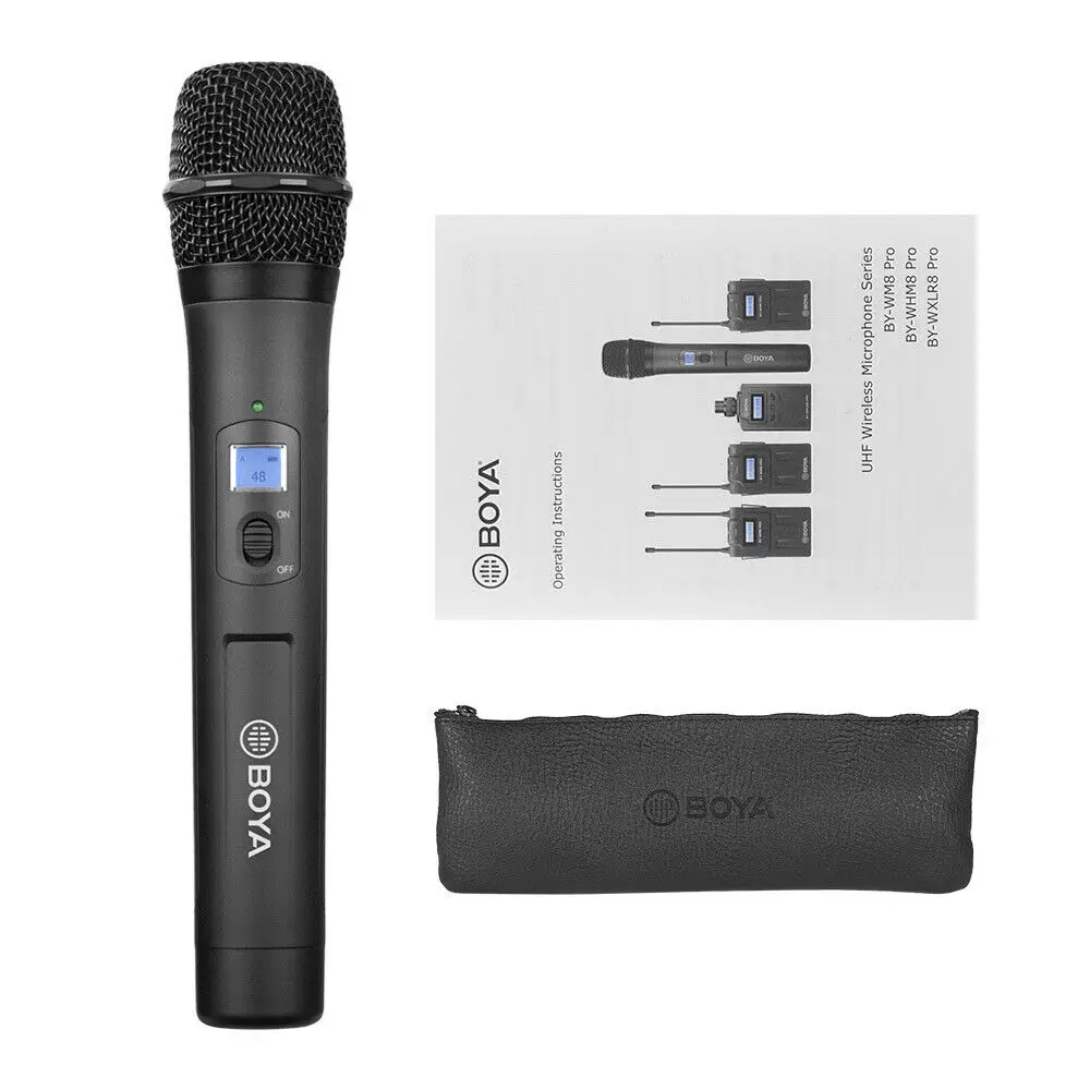 

BOYA BY-WHM8 Pro Microphone for Karaoke Interview Speech Music Recording Stage 48-Channel UHF Wireless Handheld Dynamic Mic