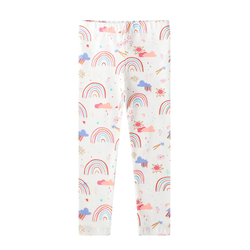 

Little maven 2022 Baby Girls Leggings Spring and Autumn Casual Clothes Cotton Pants Light Color Rainbow Pretty Trousers for Kids