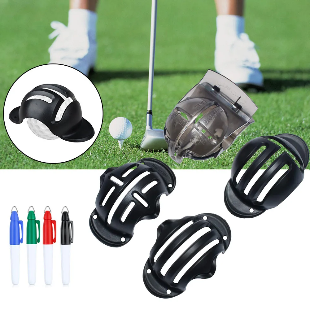 

4 Pack Practical Putting Alignment Tool Portable Training Aids Beginners Multifunction Exercise With Pens Golf Ball Line Marker