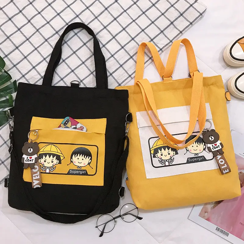 

Large Capacity Canvas Bag Female 2022 New Large Bag Campus Student Shoulder Messenger Bag Student Bag Bags for Women