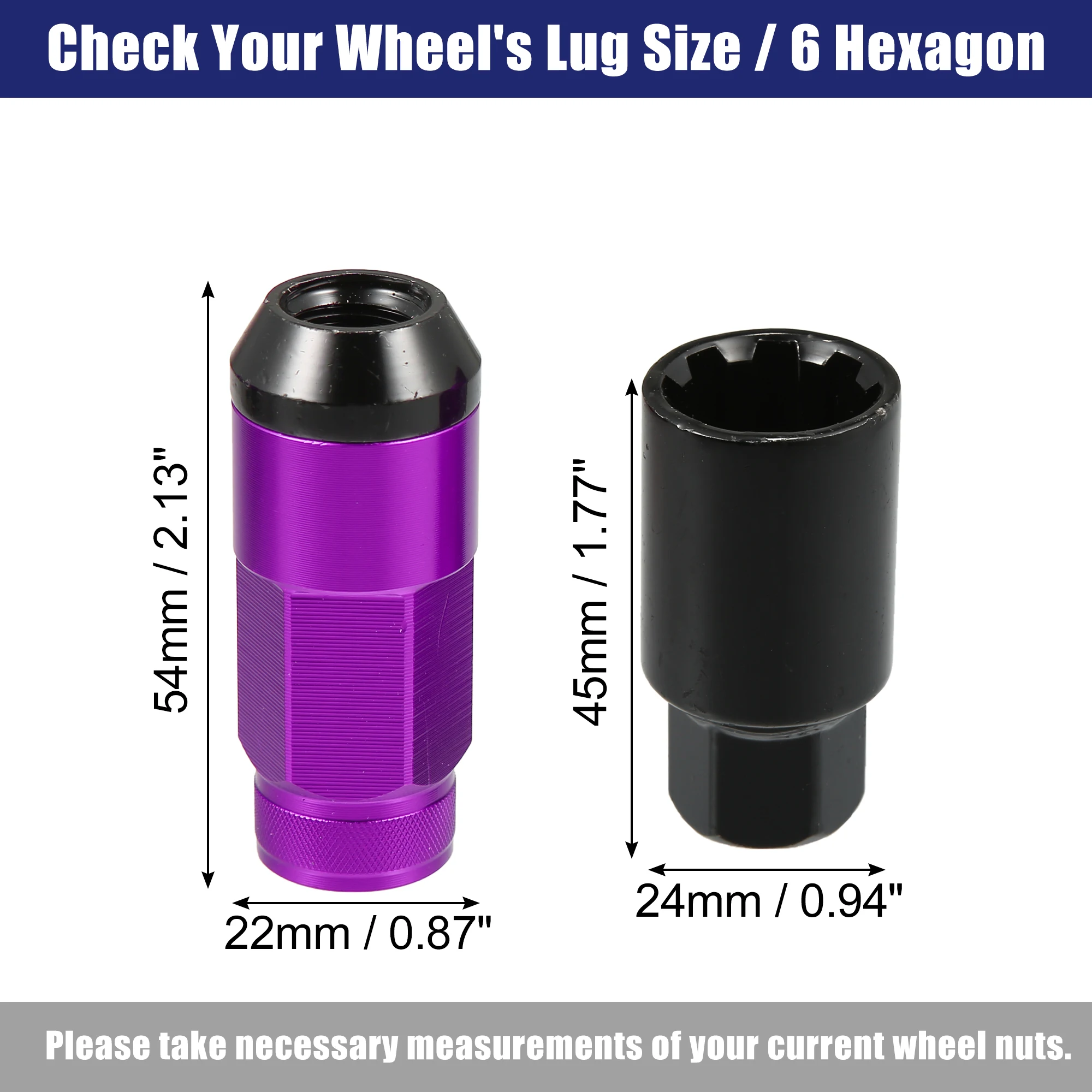 UXCELL 1 компл. M12x1 5 автомобильный колесный шестигранный гаечный ключ 54 мм винты с