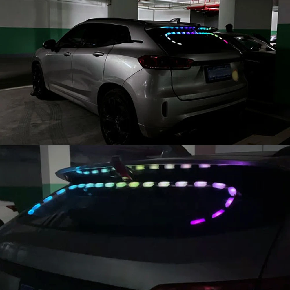 

1.5M Car Rear Glass Window RGB Atmosphere Flexible-Strip Light Kit Music Voice Control Auto Interior Led Decoration Warning Lamp