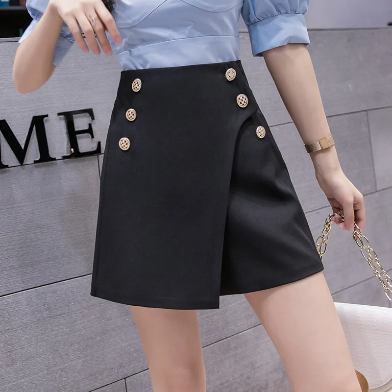 

Women Temperament Slim Patchwork High Waist A-line Skirt 2021 New Summer Solid Irregular Skirts Female Korean Fashion Casual OL