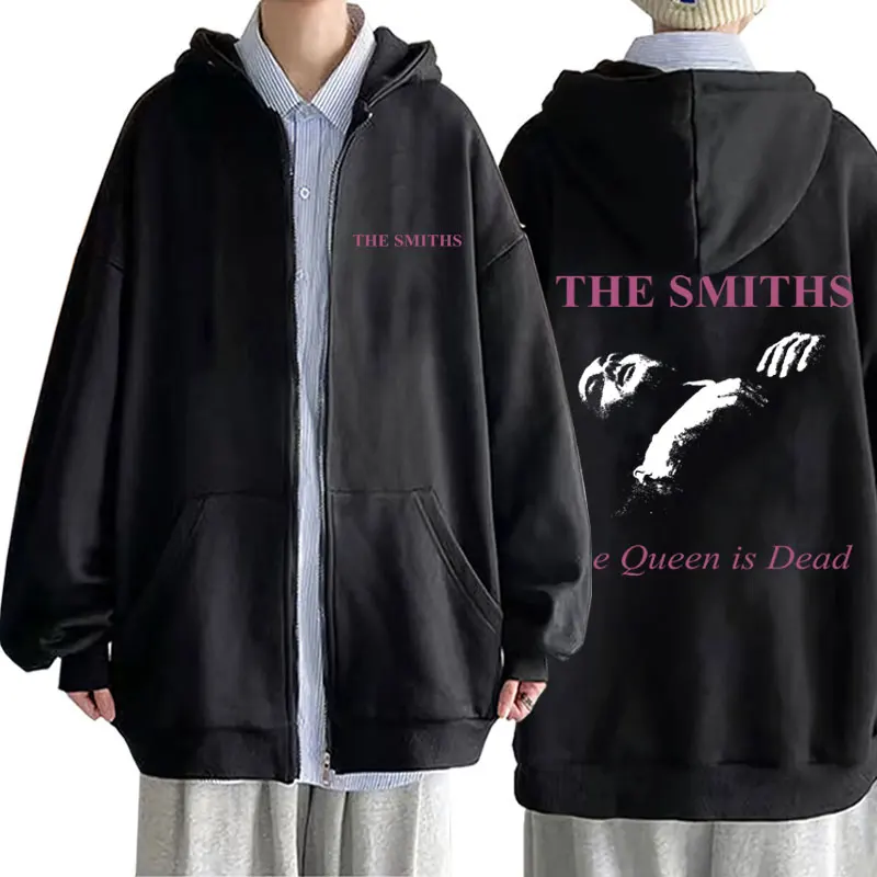 

Толстовка мужская на молнии, куртка в британском стиле рок-группы The Smiths, Queen Is Dead, куртка на молнии в стиле панк, Свободная Толстовка Оверсайз для мужчин и женщин