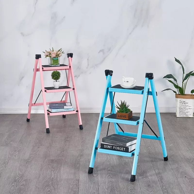 

Ladder Home Folding Step Stool Thickened Iron Pipe Pedal Herringbone Ladder
