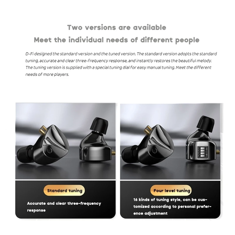 

D-Fi In Ear Earphone Headset Earbud HIFI Dynamic Tone Adjustable Earphone Drop Shipping