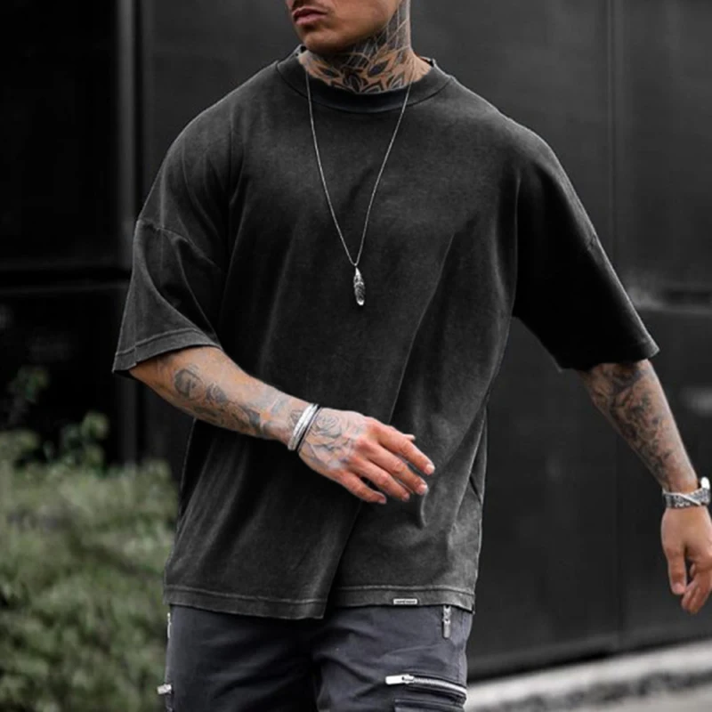 

Streetwear Men's T Shirts Fashion Loose O Neck Short Sleeve 2yk Tops Summer Vintage Graphic T-shirt Casual Tees For Man 2023