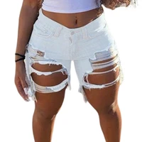 sexy casual fashion high waist ripped draped destroyed shorts summer women ladies solid holes jeans female slim clothes club