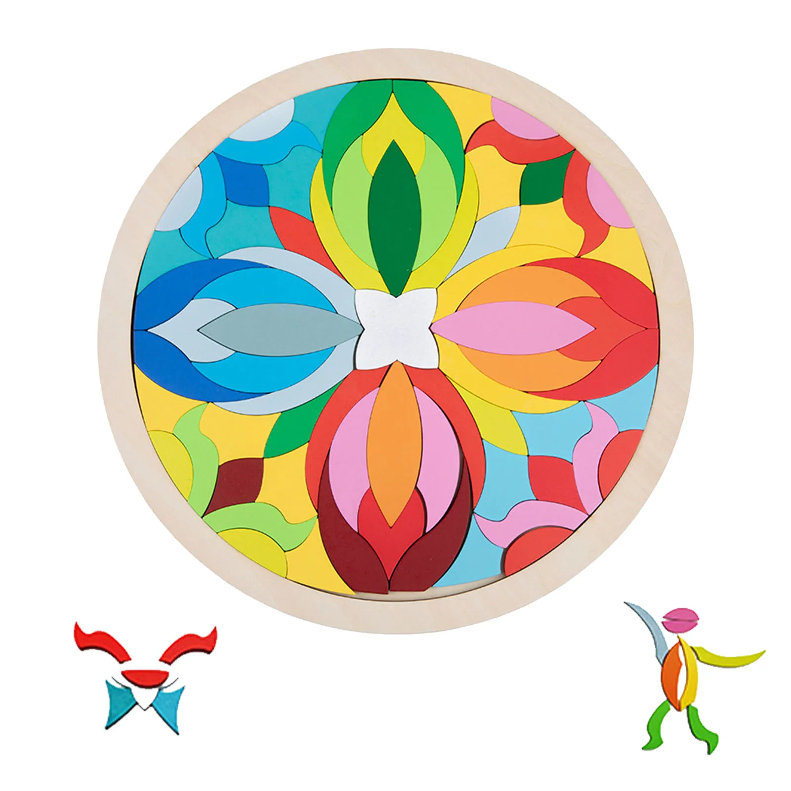 

Montessori Stacking Rainbow Puzzle Wooden Stacker Nesting Game Preschool Activity Educational Toy Building Blocks For Toddler
