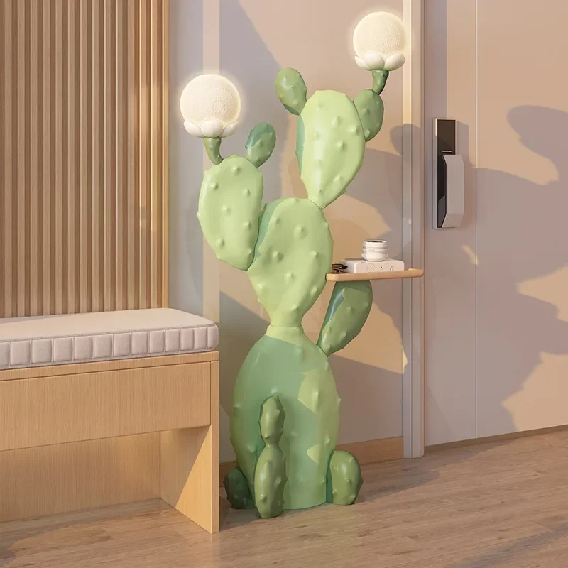 Фото Creative Nordic Home Decor Fresh Green Cactus Statue Indoor Fashion Figurines Living Room Floor Large Simulation Plant Sculpture №4