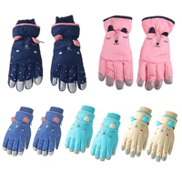 new winter warm baby gloves waterproof windproof anti slip cartoon kids sport gloves for children lined fleece outdoor mittens