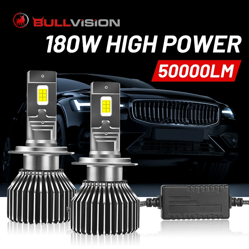 Светодиодные фары H7 H1 Canbus 9005 лм H11 H4 HB3 9006 180 HB4 6000 Вт Автомобильные светодиодные