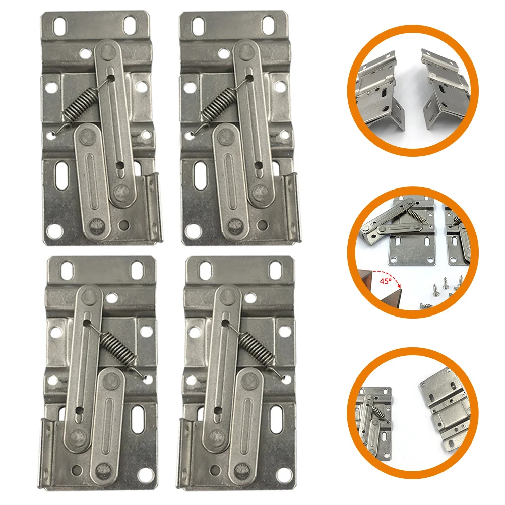 

4 Pcs Spring Hinge Small Drop Leaf Support Hinges Kitchen Cabinets Pivot Doors Iron