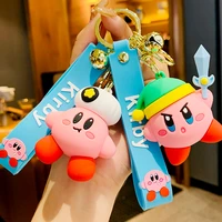 kirby keychain pvc action figure cosplay chefwith hat heart strawberry kawaii mini model toys children toys doll for girls