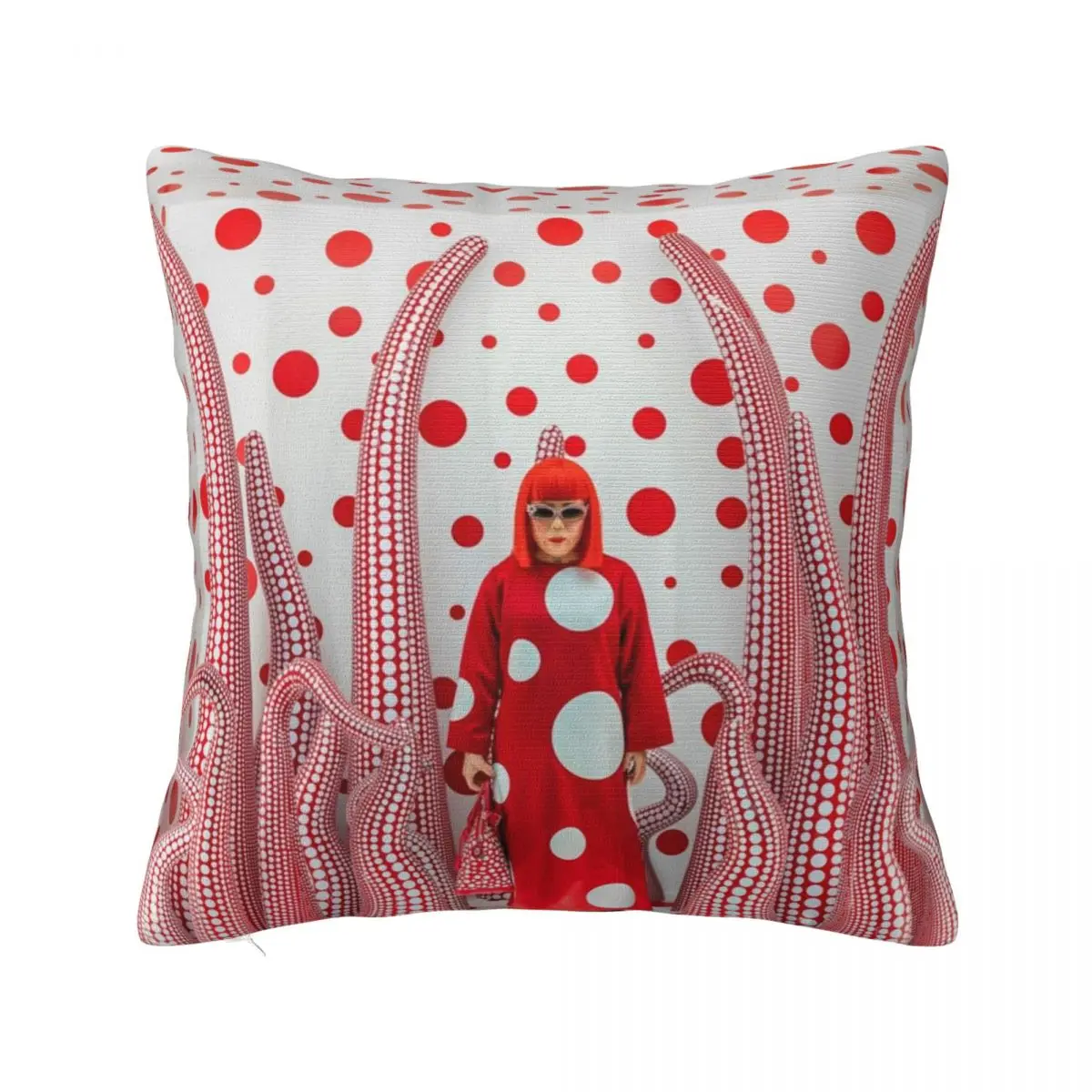 

Yayoi Kusama Painting Pillowcases Polyester Bed Car Japanese Art Mystery Cushion Case Funny Decorative Pillow Cover 45*45