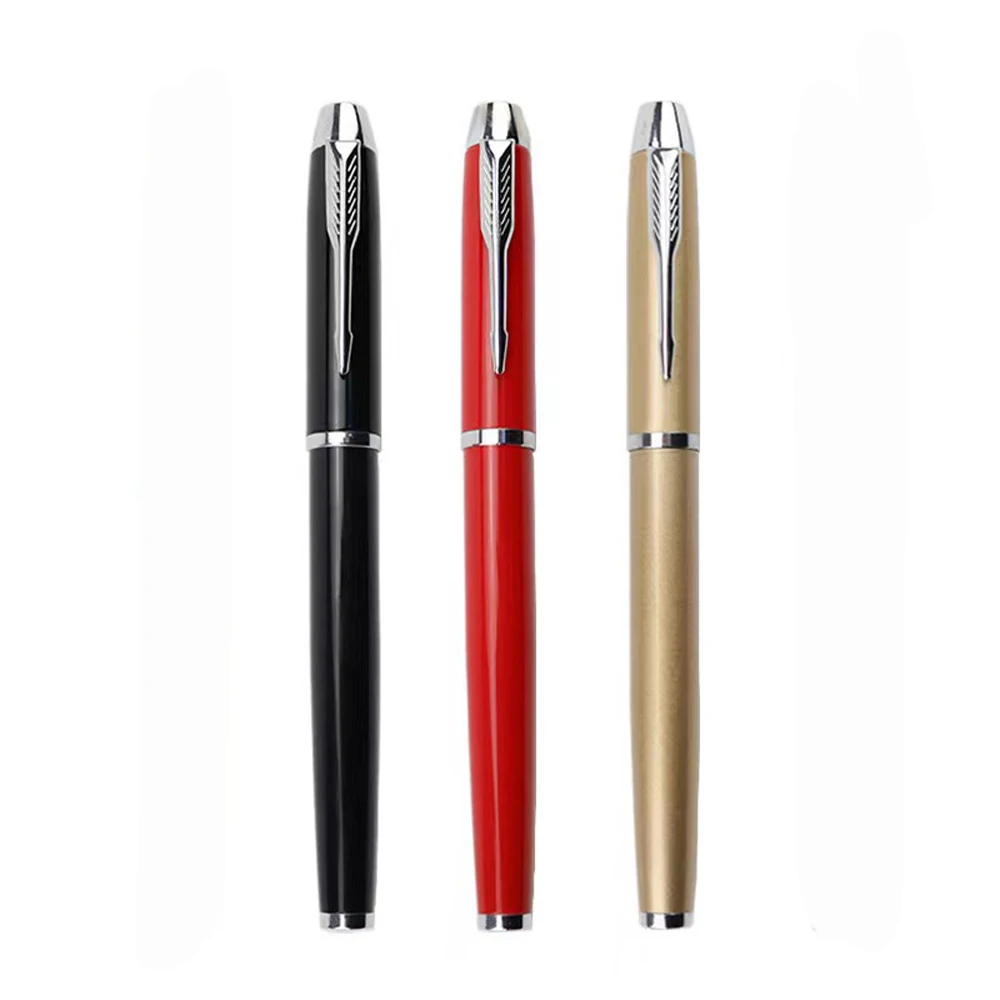 1+4Pcs Office School Ball Point Pen Metal Pen Luxury Metal Gel Pens & Refills Set Gift 0.5mm Blue Black Rollerball Pen images - 6
