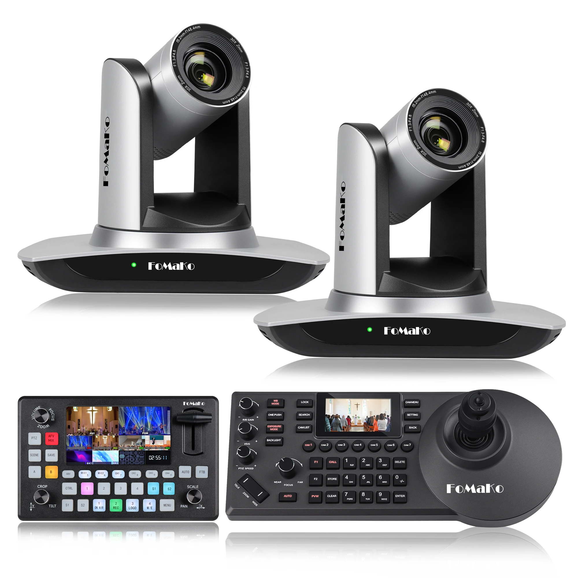 Фото FoMaKo Лучшая цена 2024, BH450 FMK30UH, 30X HDMI PTZ-камера и видеомикшер, контроллер переключателя для церков №1