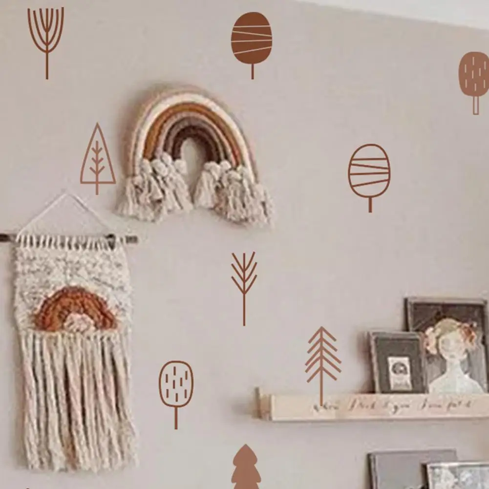 6Pcs/Set Wall Sticker Anti-fade DIY Craft PVC Nordic Style Woodland Trees Household Supplies | Stickers