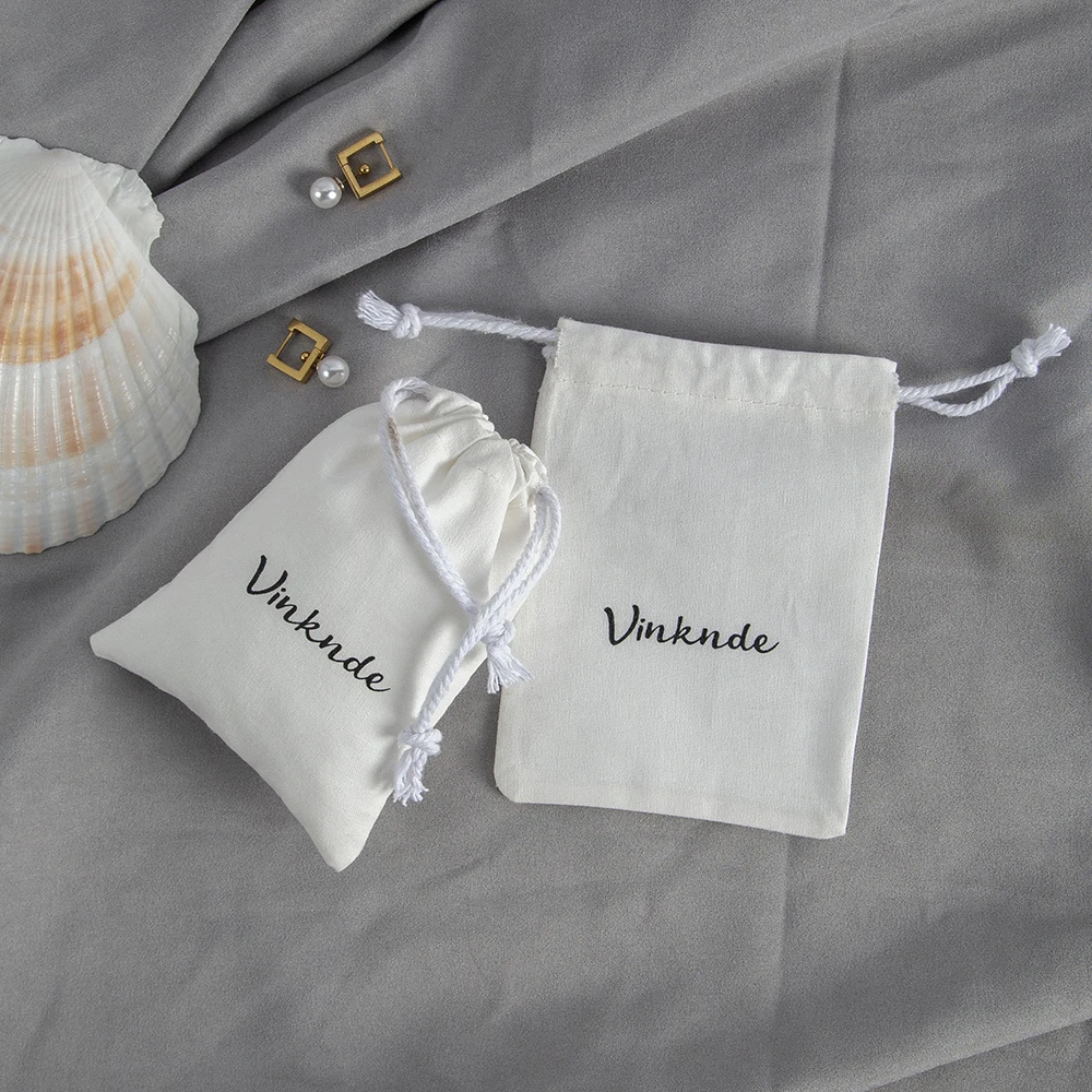 Muslin Bags Drawstring Cotton Bags Organic Cotton Fabric Bags Custom Logo Natural Cloth Sachet Bags Jewelry Packaging Pouches