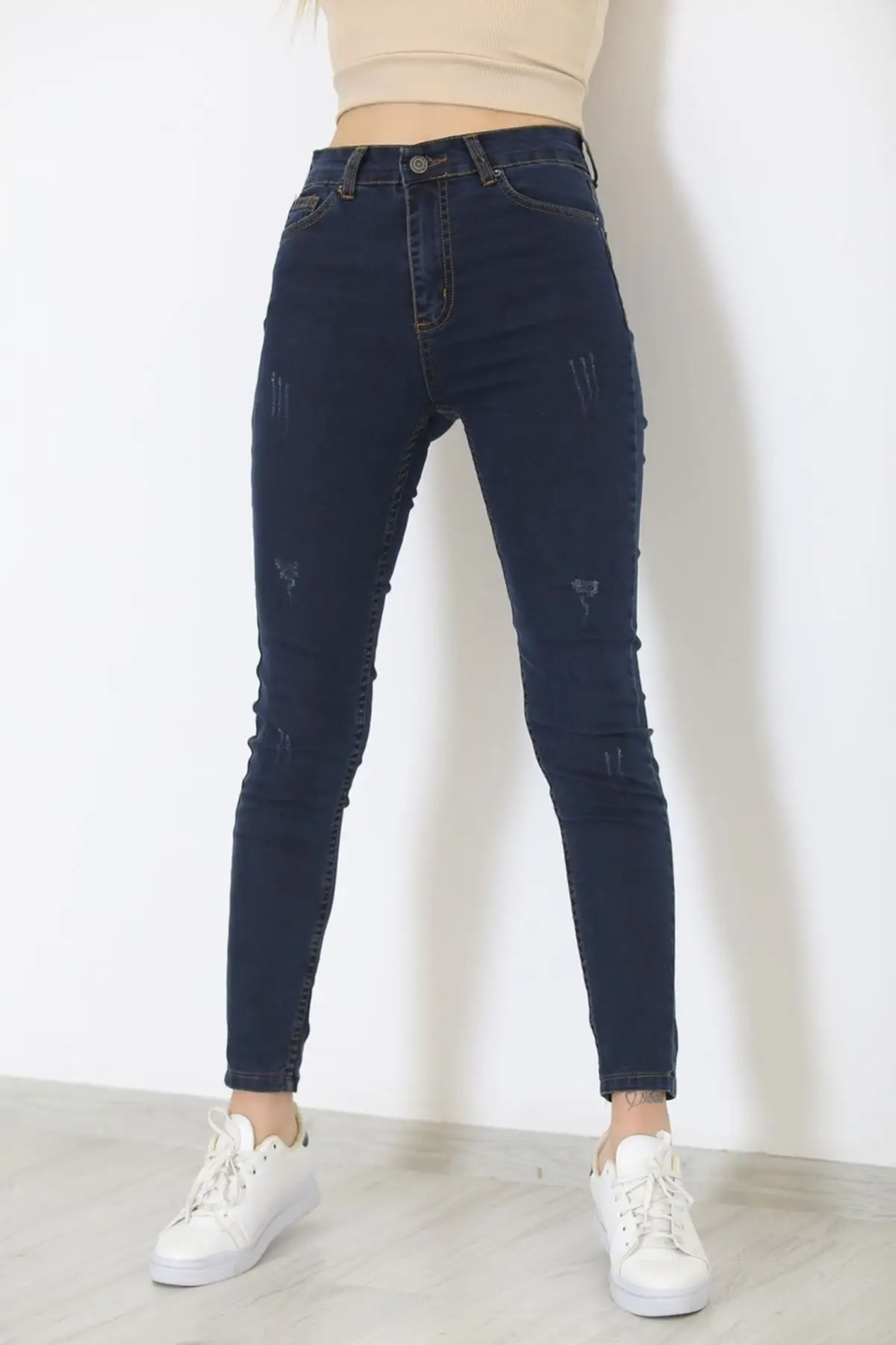 

Женские джинсы бегущие темно-синие длинные прямые брюки уличная одежда женские пуговицы на молнии для дам