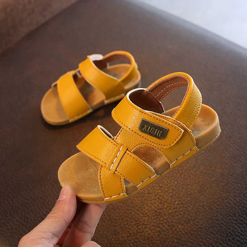 

2022 Nice Summer Sandals for Boy Kids Good Quality Handmade Sewing Soft Bottom Baby Boy Sandals Kids Leather Beach Shoes Shoes
