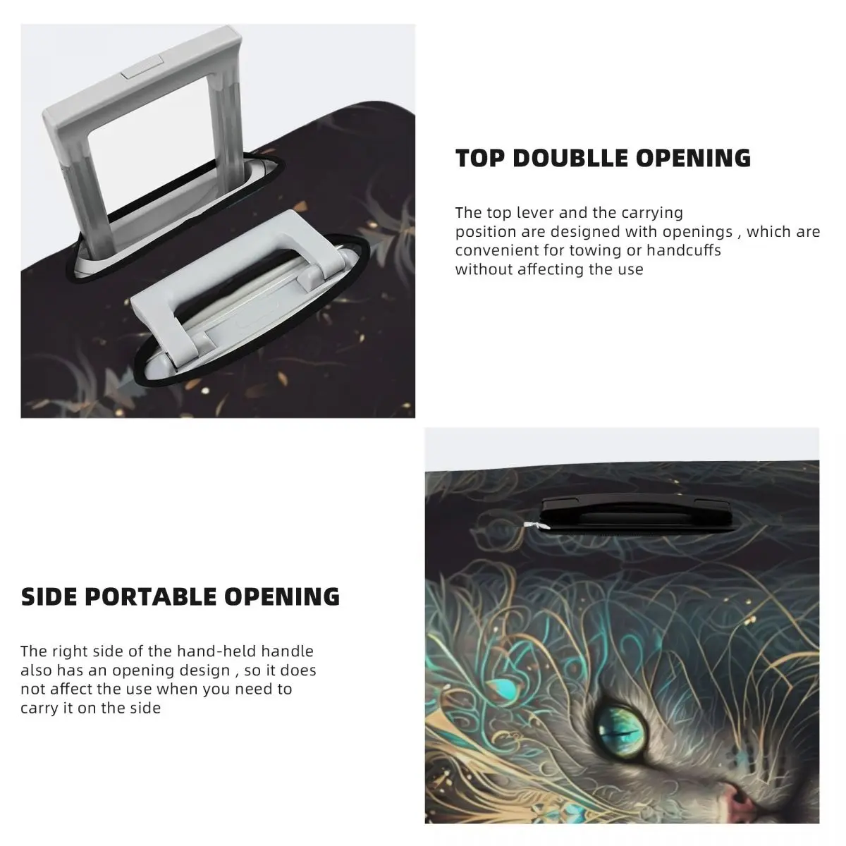 Роскошный чехол для чемодана в виде кошки с абстрактным рисунком животных защиты