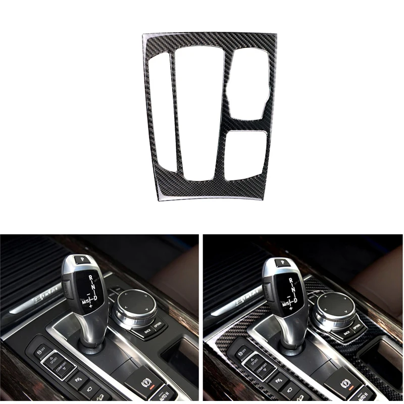 Для BMW X5 X6 F15 F16 2014 2015 2016 2017 углеродное волокно переключение передач панель Рама наклейка отделка