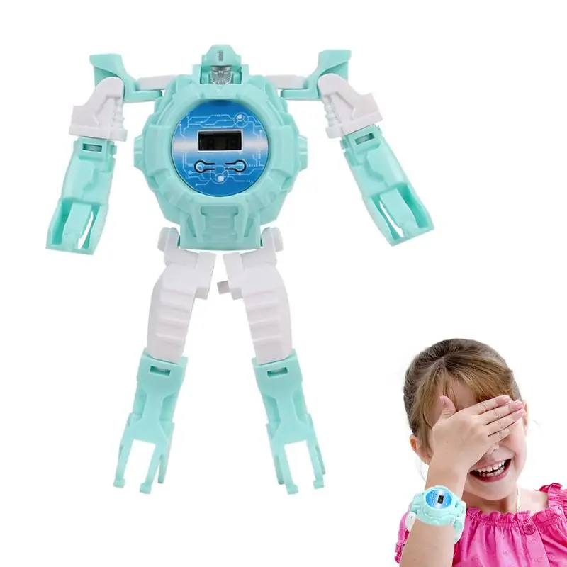 

Creative Robot Transforming Kids Watch Digital Cartoon Sports Robot Watch Kids Electrical Smart Robots Watches Toys For Girls Bo