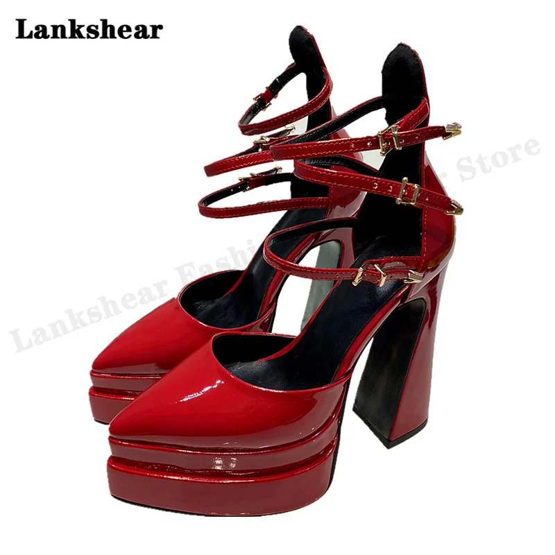 Pumps Sexy Shoes Platform Mary Jane Shoes Fashion Women Pumps Pointed Toe Sexy High Heel Dress Party Shoes Woman Plus Size 34-43